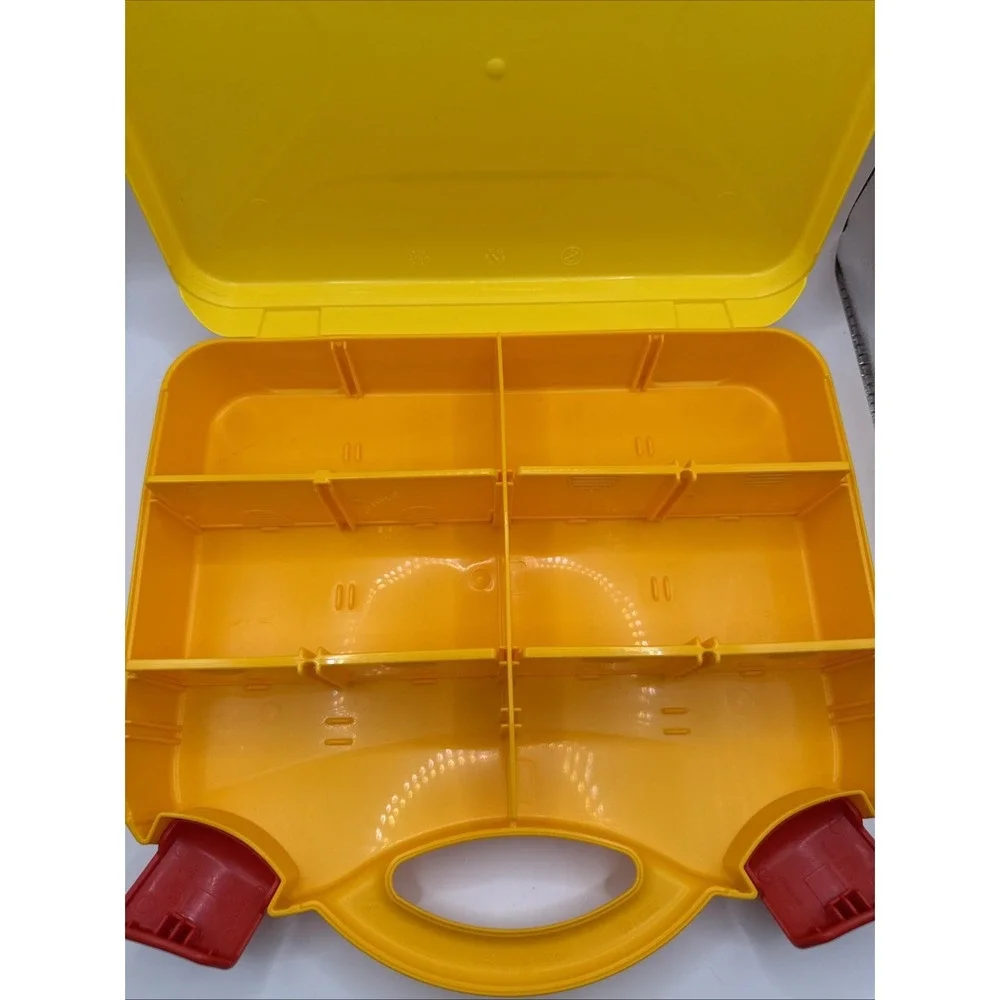 LEGO Yellow & Orange Plastic Carrying Case Storage Box With Dividers
